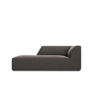 CHAISELONGUE links Ruby aus Samt dunkelgrau - Dunkelgrau, Textil (93/69/180cm) - Micadoni