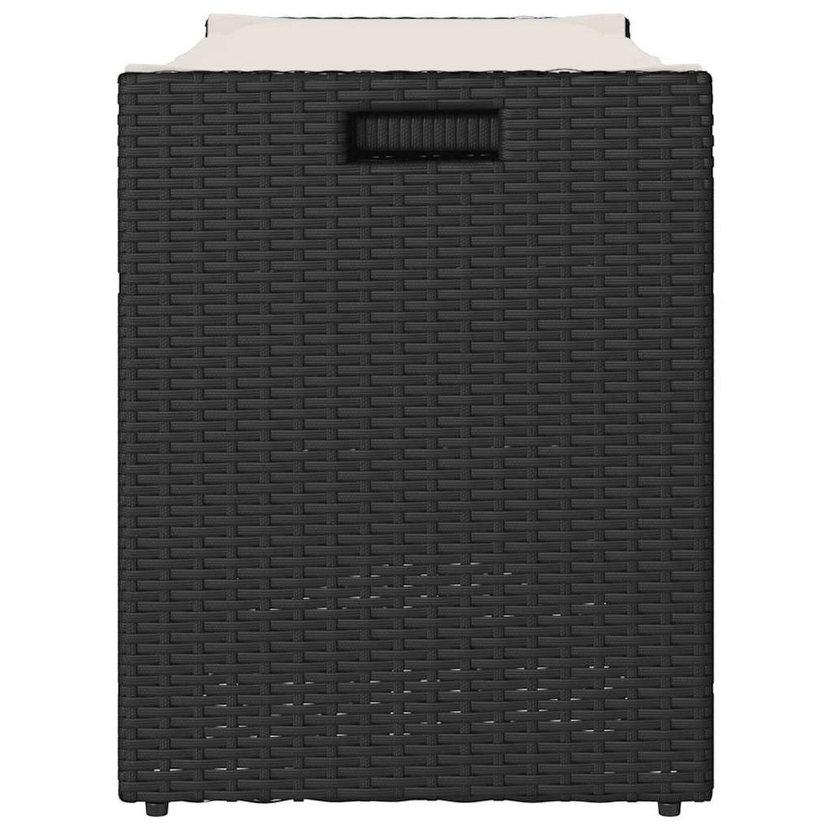 OUTDOOR-SITZBANK Mit Stauraum Und Kissen Schwarz 100 Cm - Schwarz, Kunststoff (100/57/45cm) - vidaXL
