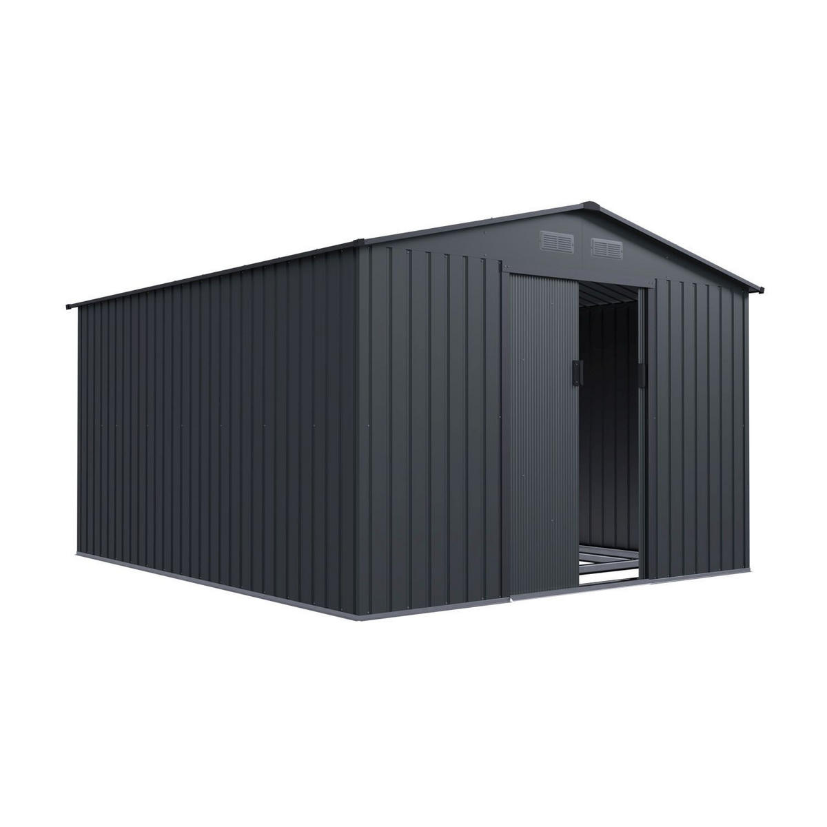 GERÄTESCHUPPEN XXL dunkelgrau - Dunkelgrau, Metall (314/190/282cm) - Juskys