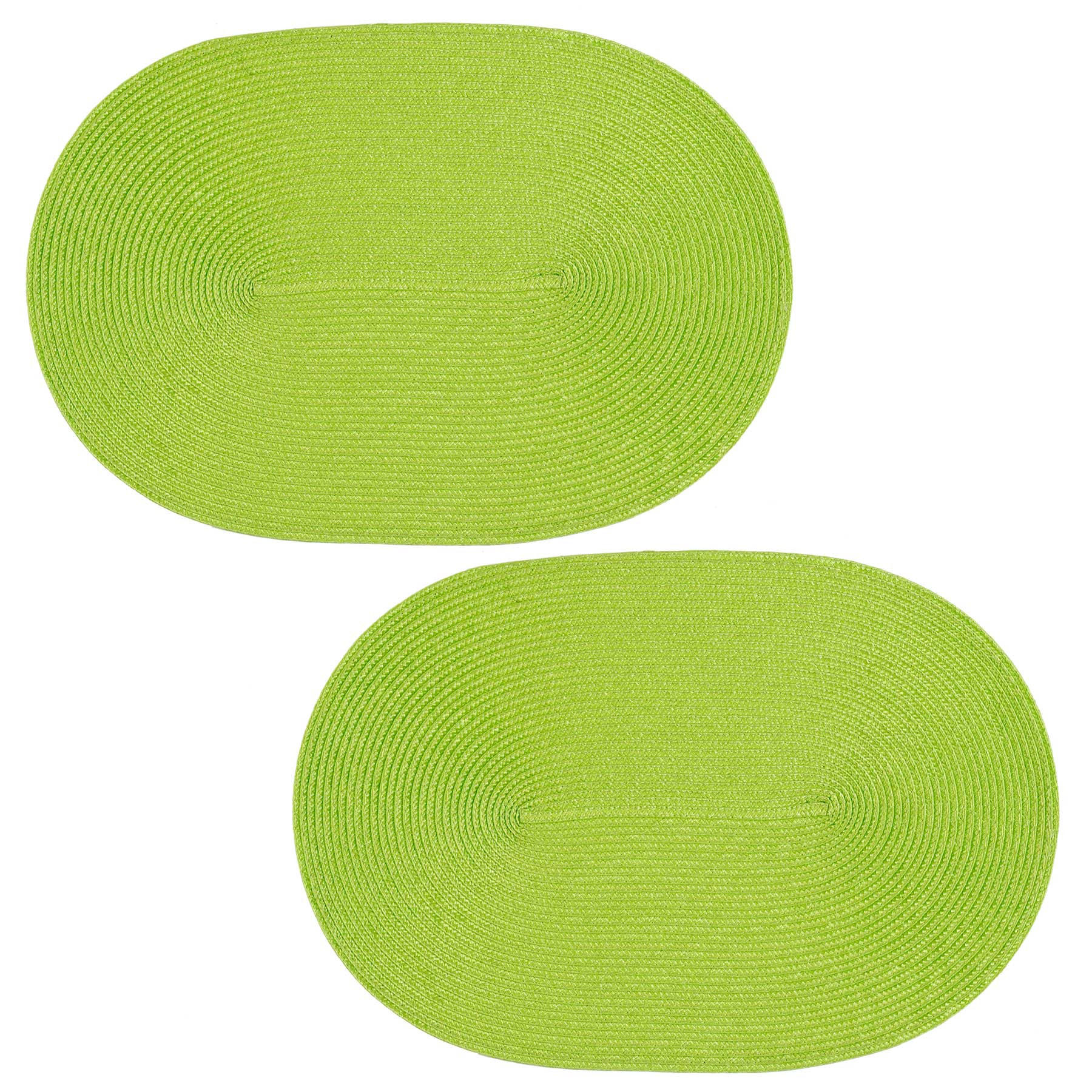 PLATZSET 2er Set Polypro Anis oval ca. 45x30 cm Tischset - Hellgrün, Kunststoff (30/45cm) - TiborTex