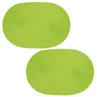 PLATZSET 2er Set Polypro Anis oval ca. 45x30 cm Tischset - Hellgrün, Kunststoff (30/45cm) - TiborTex