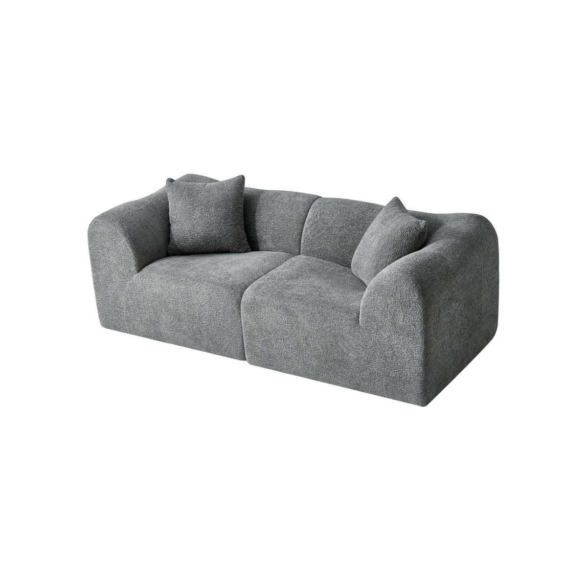 SOFA 2-Sitzer kompakt 193 x 87 x 67 cm Samt Grau - Grau, Holzwerkstoff (194.1/67/87cm) - Meubliv