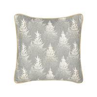 DEKOKISSEN Grau 45/45 cm Billbergia - Goldfarben/Weiß, Textil (45/45/10cm) - Beliani