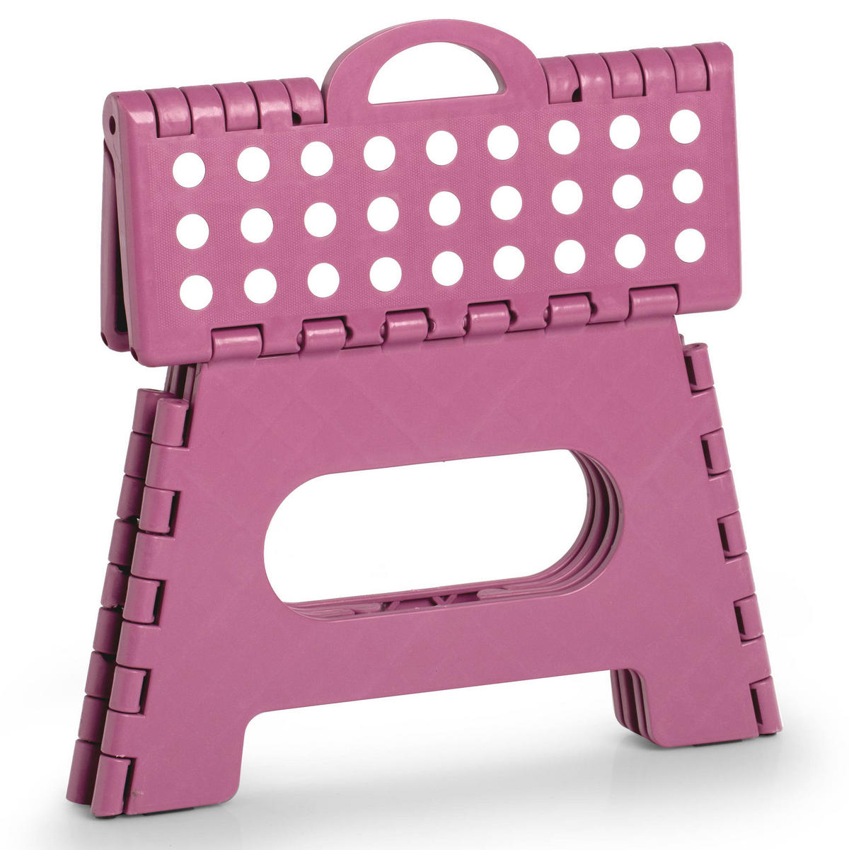 KLAPPHOCKER violett 35/28/22 cm - Dunkelrot, Kunststoff (28/22/35cm) - ZELLER