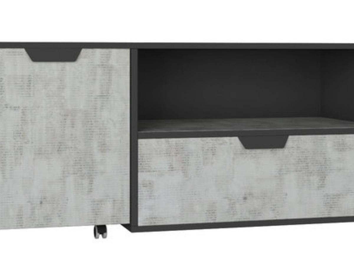 LOWBOARD CORTINA 120/45/50 cm, Graphitfarben - Hellgrau/Graphitfarben, Holzwerkstoff (120/45/50cm) - MASSENO