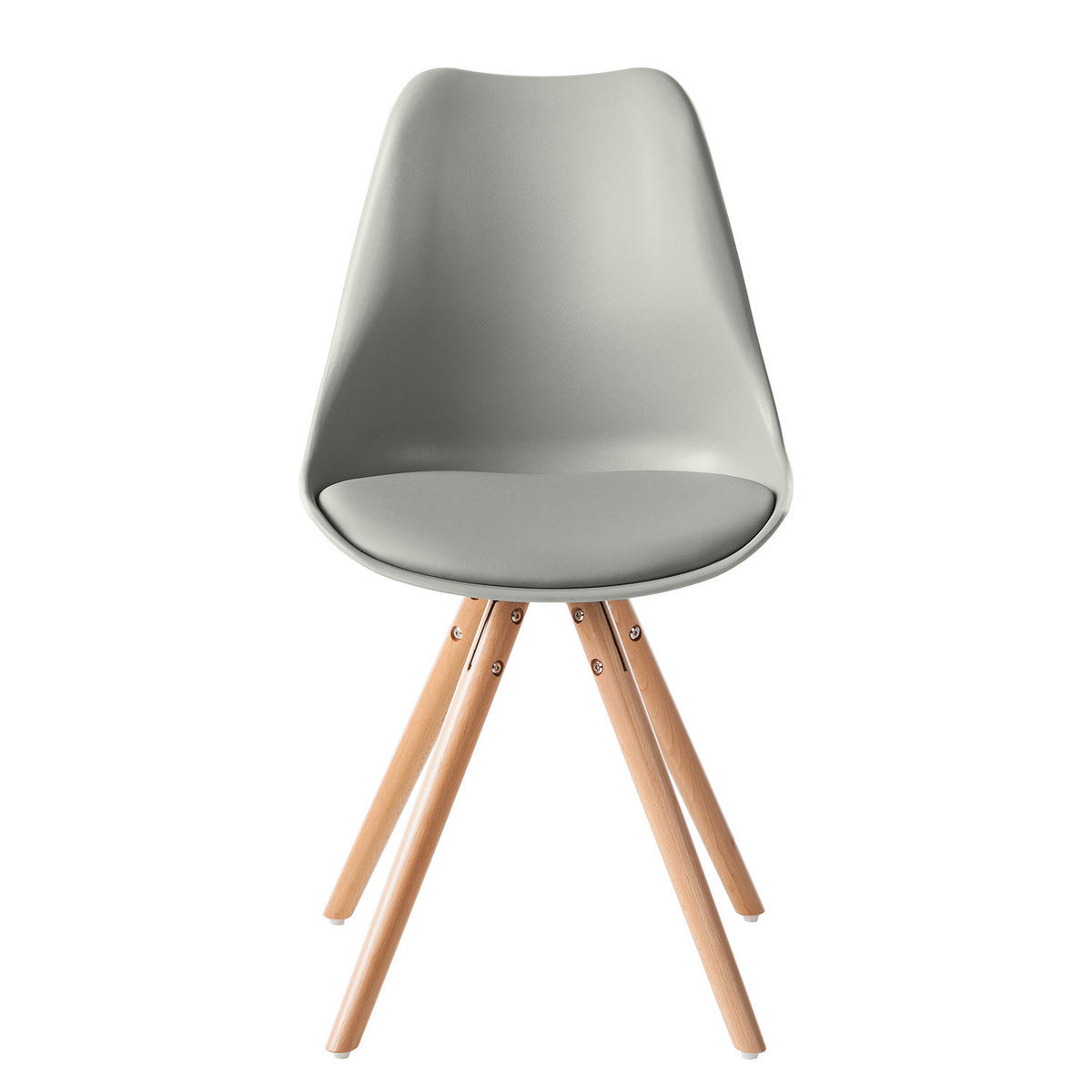 ESSZIMMERSTUHL - Kunststoff / Massivholz - Hellgrau, Holz/Kunststoff (48/84/54cm) - home24