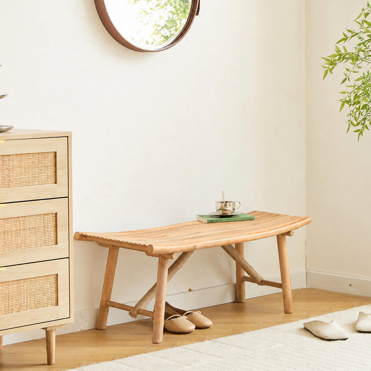 SITZBANK Holz Braun - Braun, Holz (110/49.9/44cm) - Nordlys