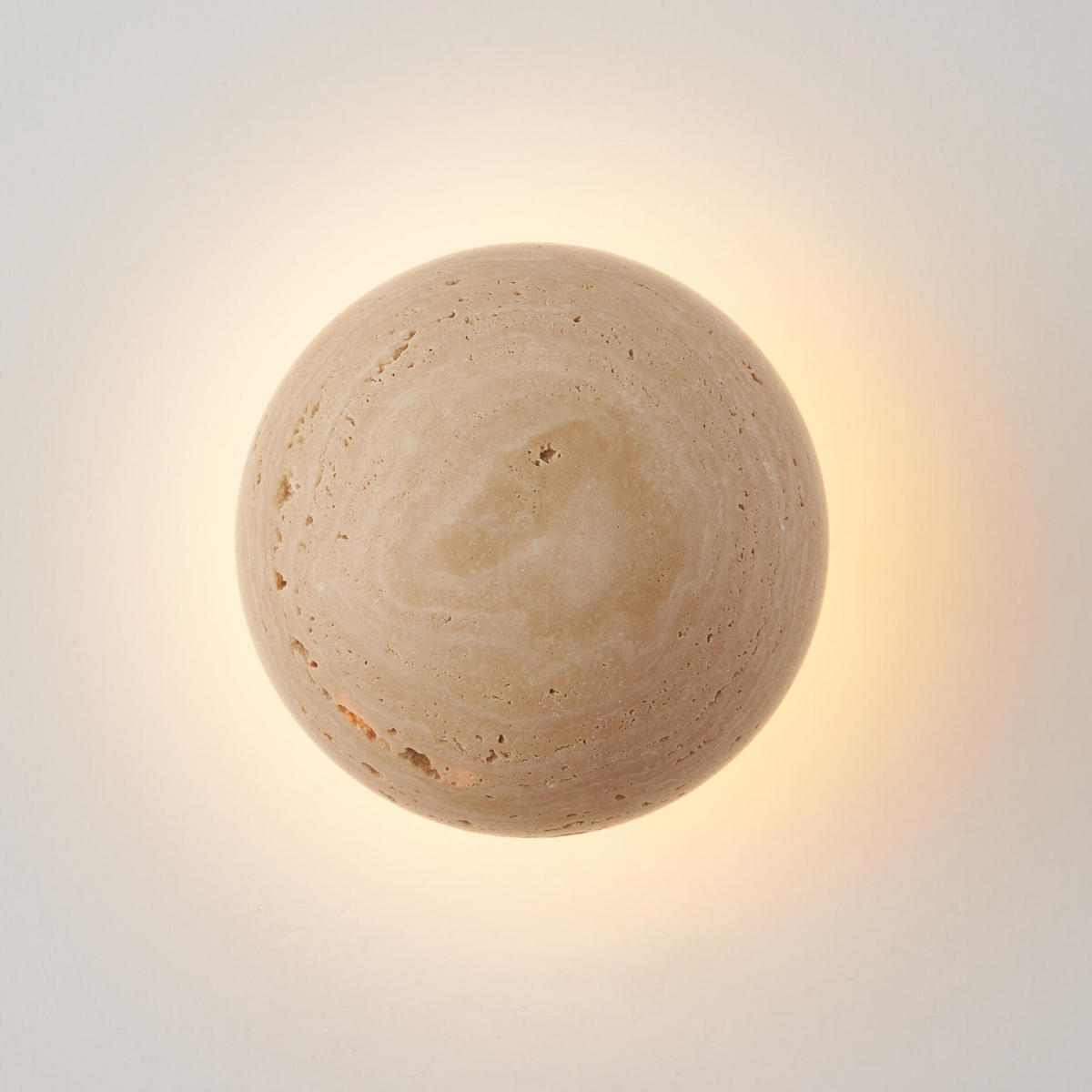 WANDLEUCHTE Elvin, Beige, 15cm - Beige, Stein (15/15/15cm) - KOSILUM