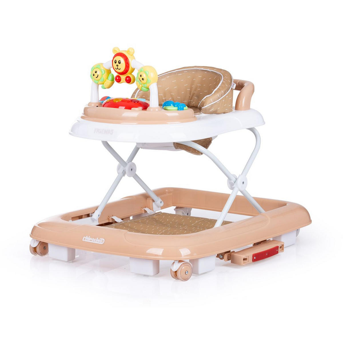 LAUFLERNHILFE Friends 4 in 1 beige Wippe Musik Licht höhenverstellbar Stopper - Beige, Kunststoff (55/62/69cm) - Chipolino