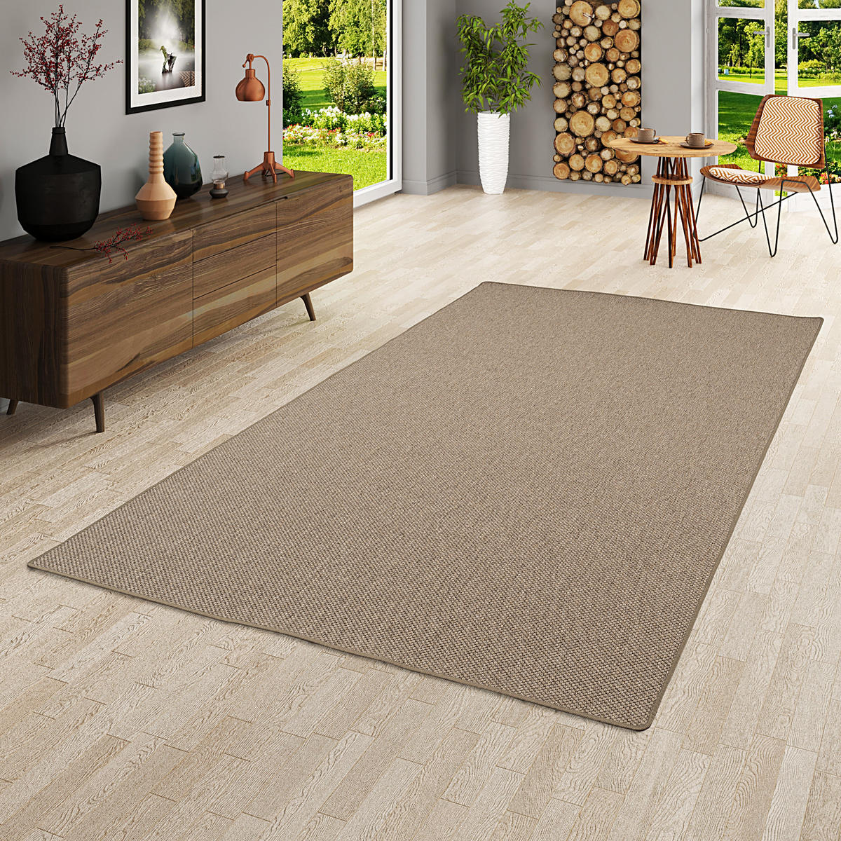 FLACHGEWEBE NATUR TEPPICH BENTZON - Braun, Textil (200/250cm) - Snapstyle