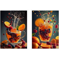 POSTER Set Mit 2 Früchtetee A3 Rahmenlos - Klar, Papier (29.7/5/42cm) - Nacnic