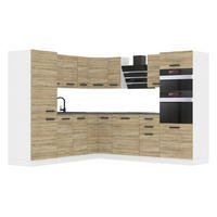 KÜCHE L-Form STACY, mit Arbeitsplatten, Sonoma-Eiche - Sonoma Eiche, Holz (420/204/60cm) - B BELINI GROUP