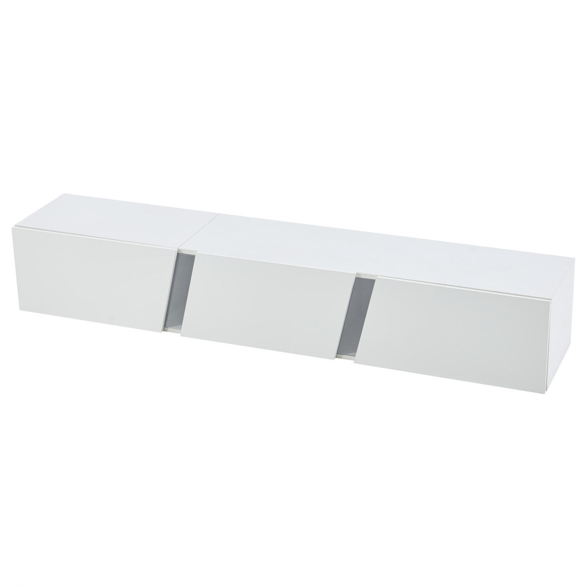 TV-ELEMENT180X35X30CM Wandmontierter Lowboard Hängend Weiß Hochglanz LED - Weiß, Holz (43.82/17.15/132.08cm) - Raelunyi