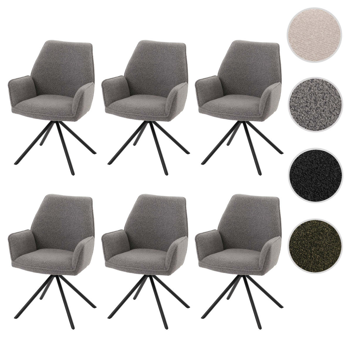 ESSZIMMERSTUHL Hellgrau 6er-Set - Hellgrau, Textil (60/86/60cm) - MCW