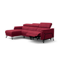 ECKSOFA RODEN 4-Sitzer mit Relax, rostrot, Veloursstoff - Rot, Holz/Textil (268/92cm) - Wozimo