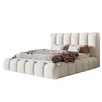 BETT 140x200 - Polsterbett mit Bettkasten und Metallrahmen - Modern Bett - Eleganter Catch Me-Stoff - Kollektion Nora Maxi - Weiß - Weiß, Holz/Textil (140/200cm) - Alpi-Möbel