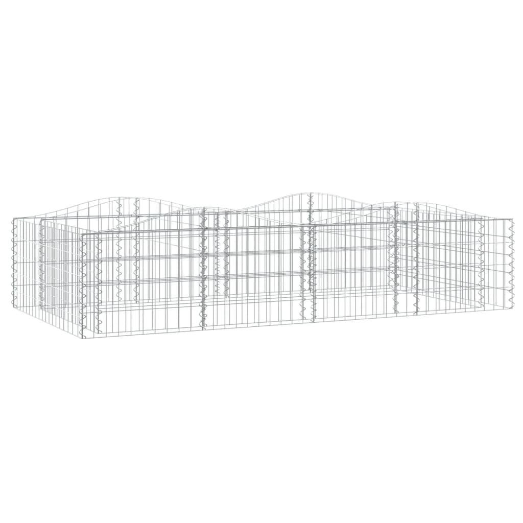 furnicato Gabionen-Hochbeet Silber 100x50x200 cm
