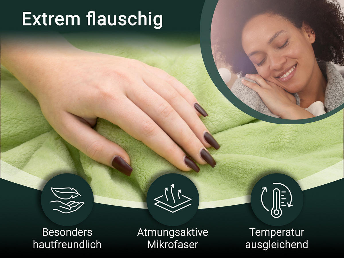 KUSCHELDECKE, 150x200 cm, 100% Polyester, Grün - Hellgrün, Textil (150/200cm) - Zollner