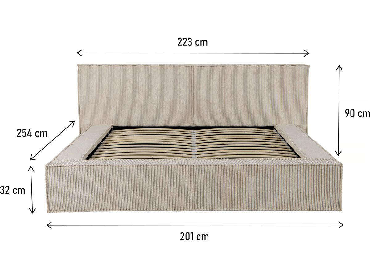 POLSTERBETT Courchevel Beige - Beige, Holz/Textil (160/200cm) - Habitat Garten