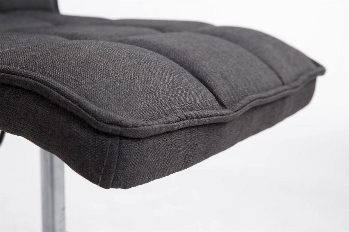 DREHSTUHL Stoff schwarz - Chromfarben/Schwarz, Textil/Metall (43/90/59cm) - CLP