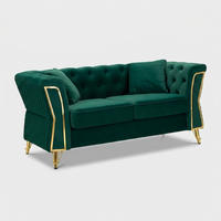 2-SITZER Sofa gesteppt Emy - Dunkel Grün - Grün, Holz/Holzwerkstoff (162/76/83cm) - Pasmara