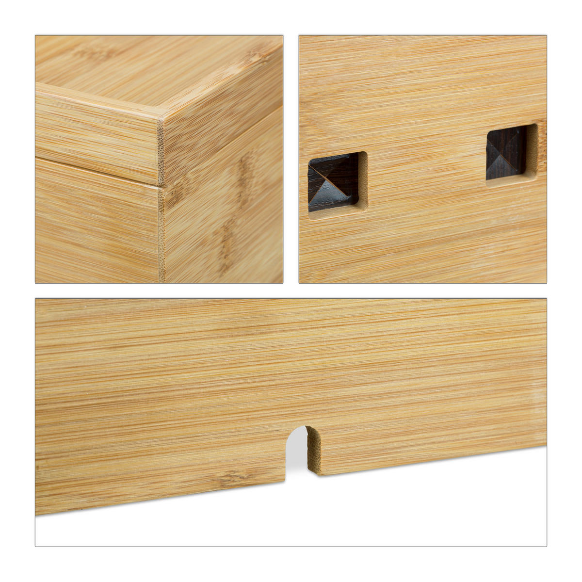 KABELBOX - Hellbraun, Holz/Holzwerkstoff (14/25.5/16.5cm) - Relaxdays