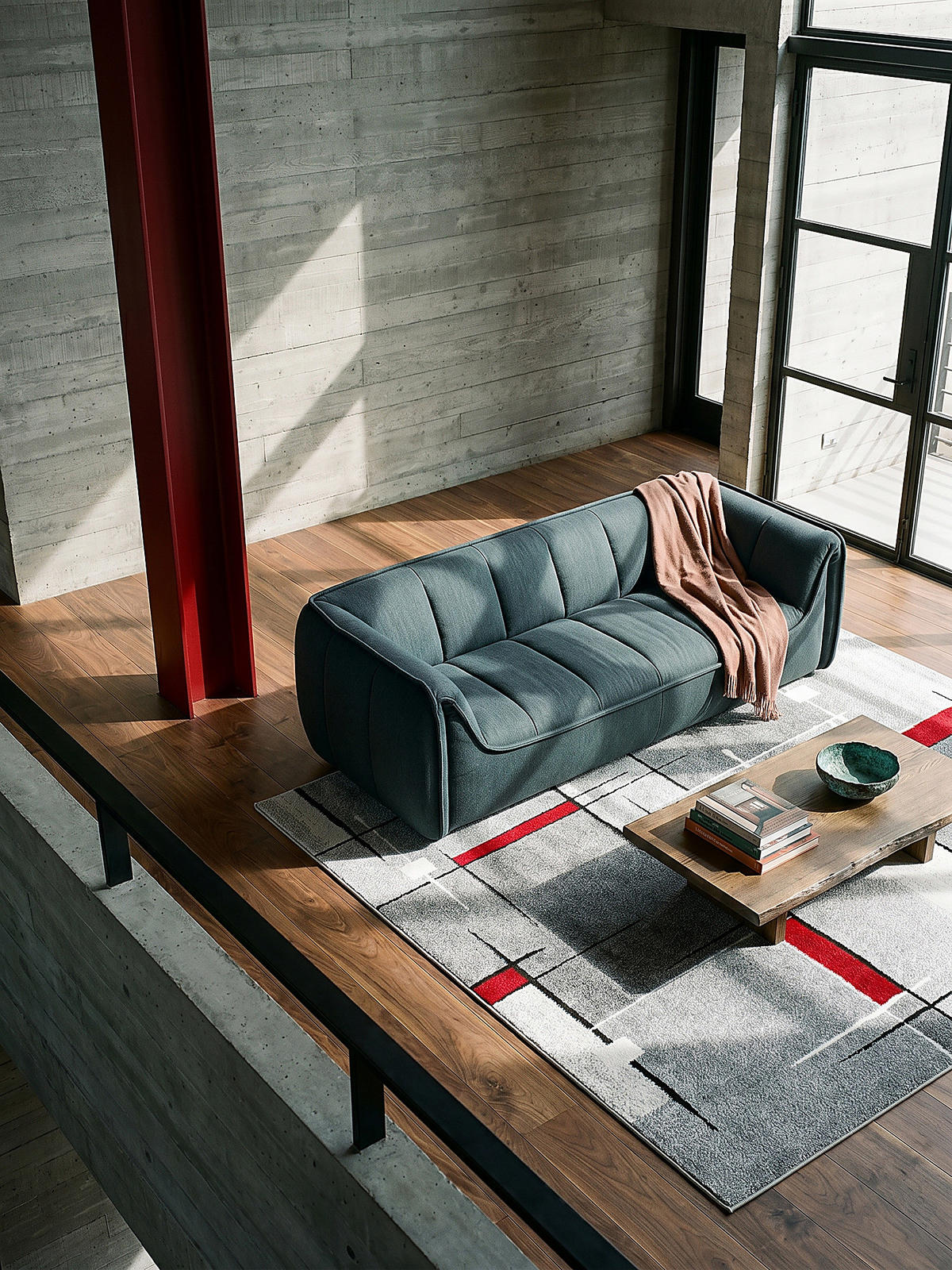 TEPPICH Niederflor Patchwork THUR Polypropylen Grau 80 x 140 cm - Grau, Textil (240/330cm) - KADIMA DESIGN