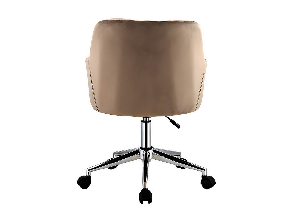 BÜROSTUHL ohne Armlehnen - 59 cm x 60 cm - samt - beige Pega - Beige, Textil (59/86/60cm) - Vente-Unique