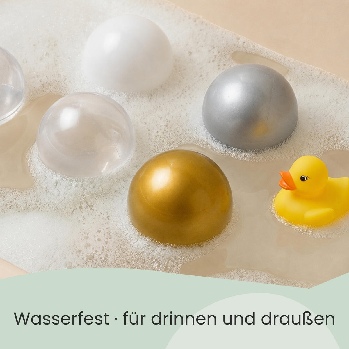BÄLLEBAD-BÄLLE 200 Stück, Gold/Grau/Weiß/Transparent, 5.5 cm - Goldfarben, Kunststoff (5.5/5.5/5.5cm) - Littletom