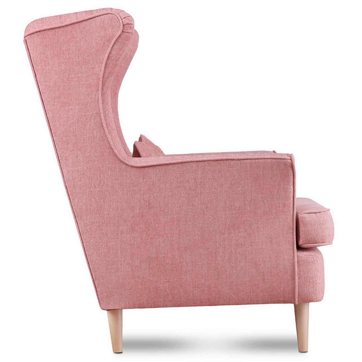 OHRENSESSEL STRALIS inklusive dekorativem Kissen, Flamingorosa - Hellrosa, Textil (82/108/80cm) - KONSIMO®