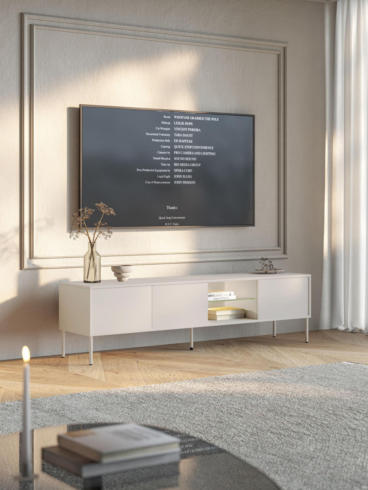 TV-SCHRANK Modivi Kaschmirgrau 175 cm - Taupe, Holzwerkstoff/Metall (175/47.5/31.2cm) - Selsey