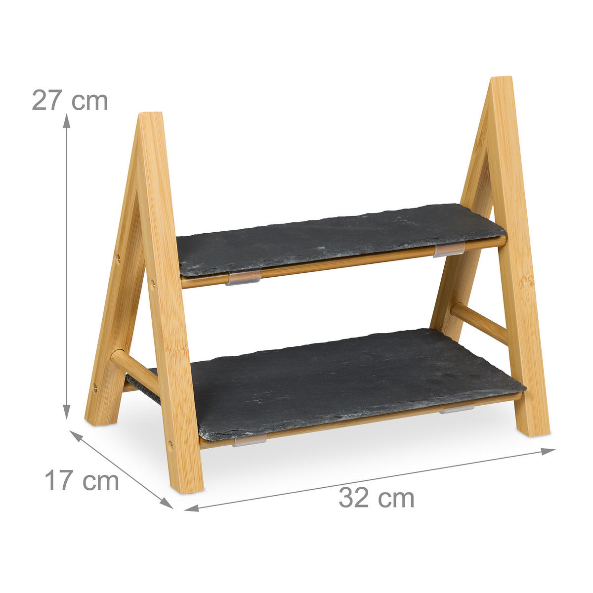 ETAGERE - Multicolor, Holz/Stein (27.5/27cm) - Relaxdays