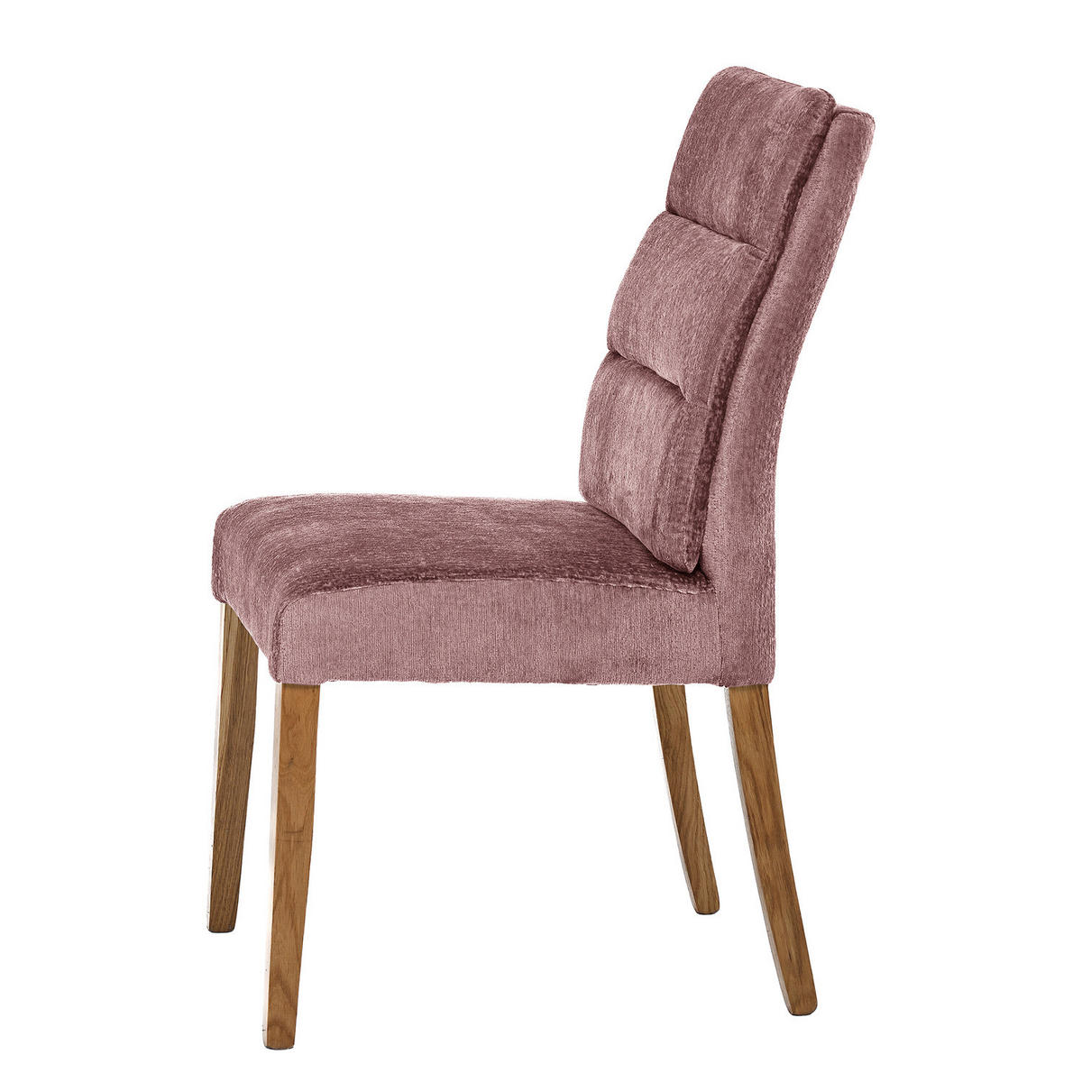 POLSTERSTUHL - 2er-Set - Chenille / Eiche massiv - Violett, Eichenholz/Holzwerkstoff (47/95/64cm) - home24
