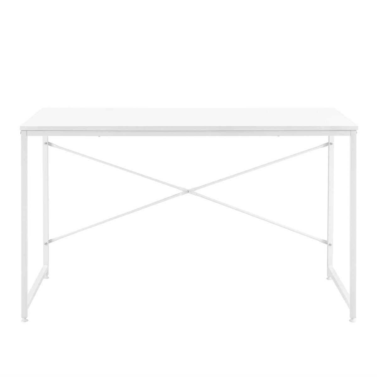 SCHREIBTISCH Røros - Weiß, Holzwerkstoff/Metall (60/120/72cm) - [en.casa]
