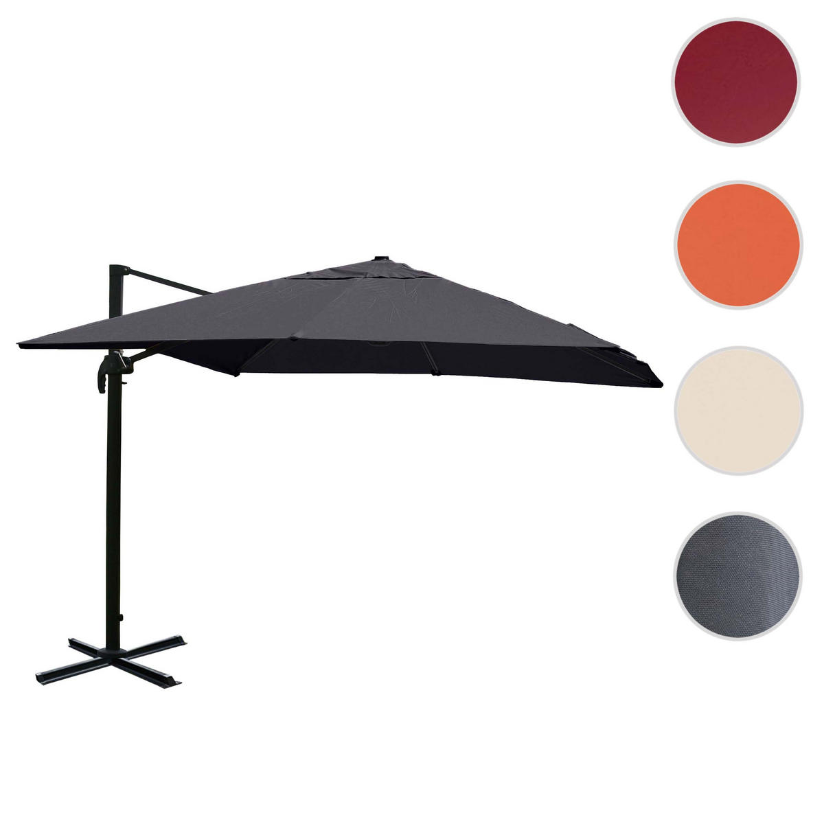AMPELSCHIRM Anthrazit 350/350 cm - Anthrazit, Textil (410/350cm) - MCW