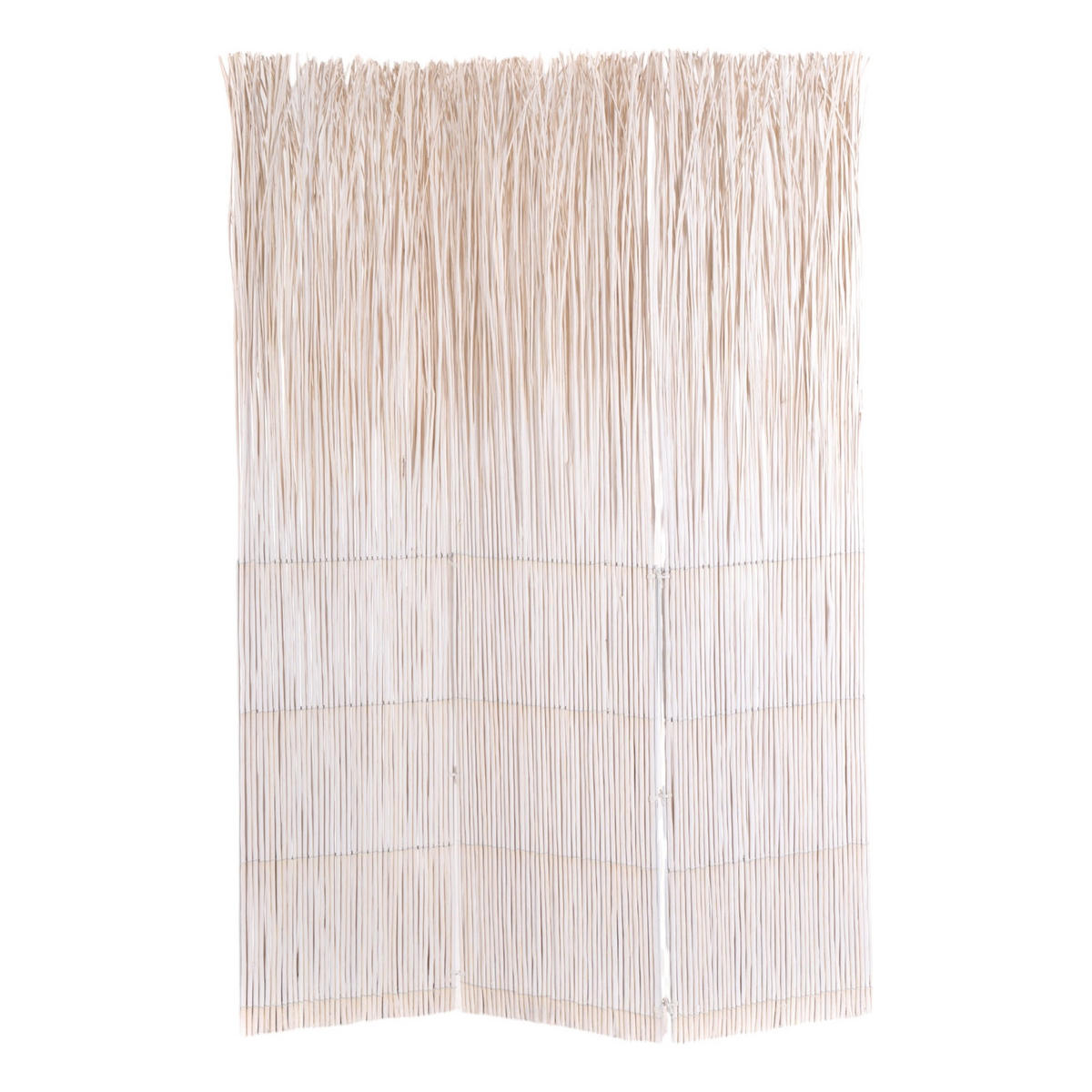 RAUMTEILER Nature 3-tlg. Weidenholz weiß - Weiß, Naturmaterialien (120/160/3cm) - DESIGN DELIGHTS