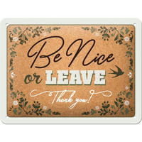 BLECHSCHILD 15/20 cm Word Up Be nice or leave - Multicolor, Metall (20/15/0.5cm) - Nostalgic-Art