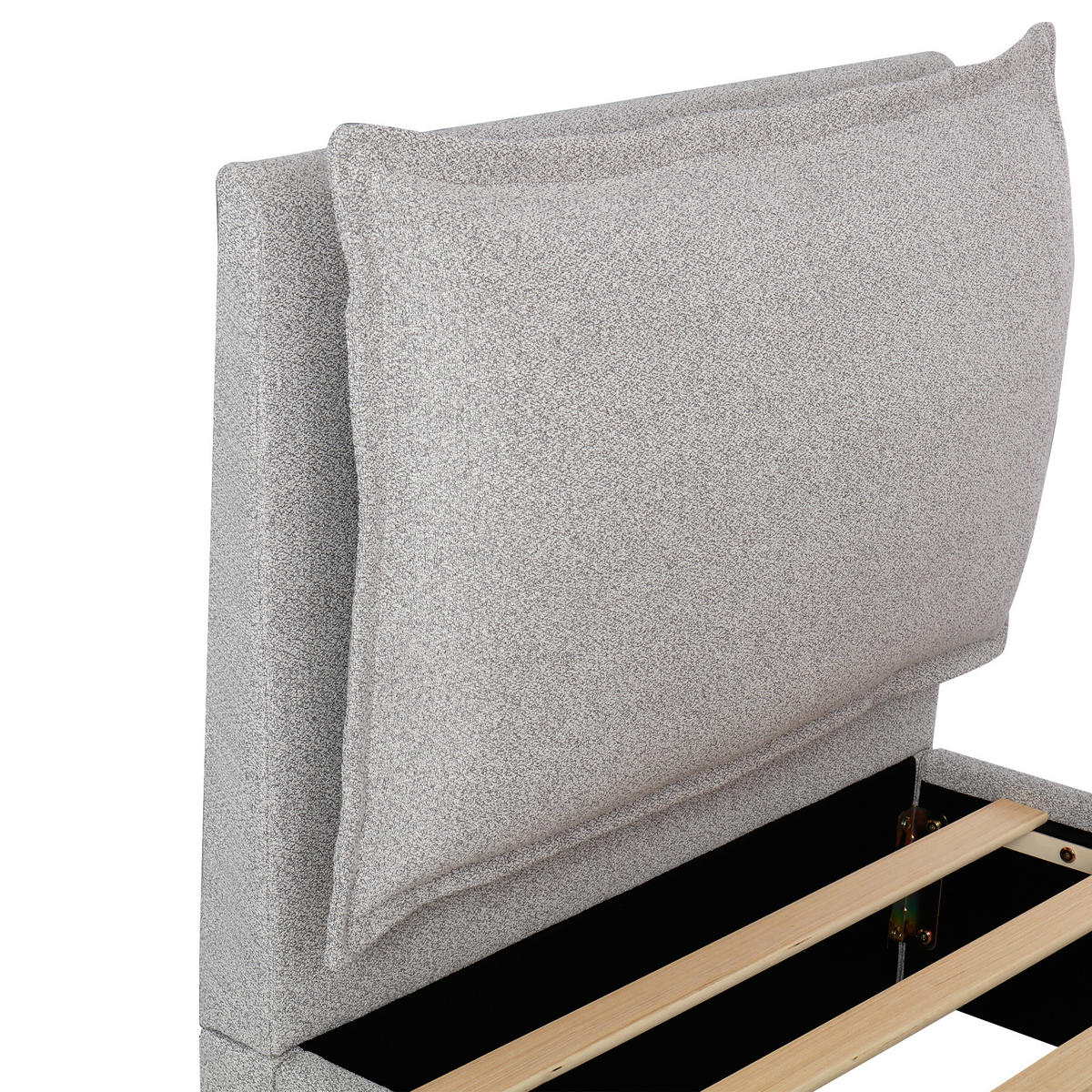 POLSTERBETT aus Chenille 90 x 200 cm in Grau mit Lattenrost & Schublade - Grau, Textil (90/200cm) - Modfu