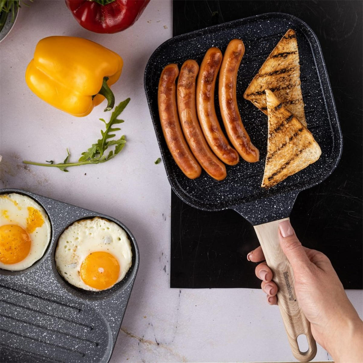 GRILLPFANNE Schwarz 36/18/2.5 cm KB7810 - Schwarz, Metall (18cm) - Klausberg 