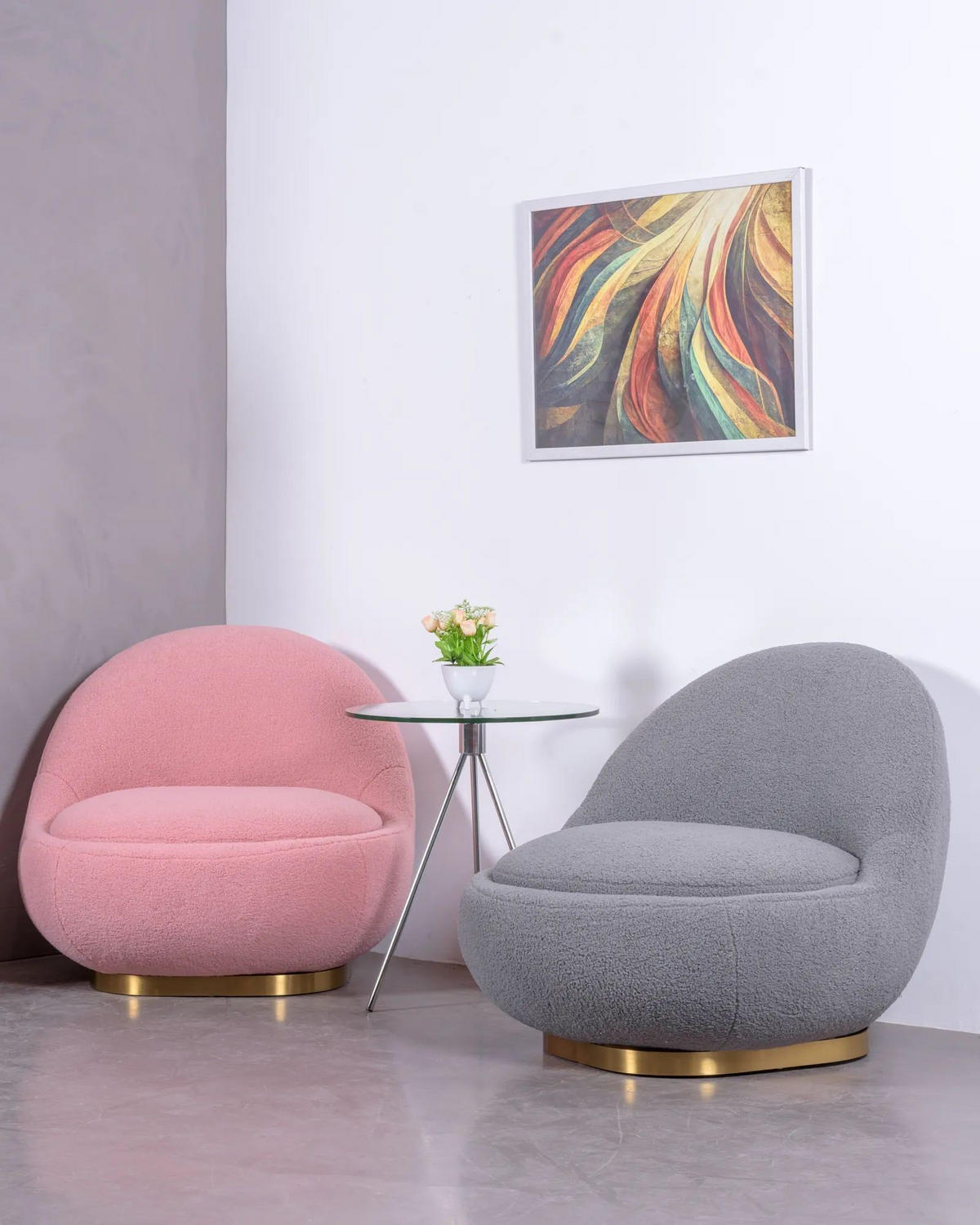 DREHSESSEL Baumwolle Pink - Pink, Textil (81/72/88cm) - Nest Dream