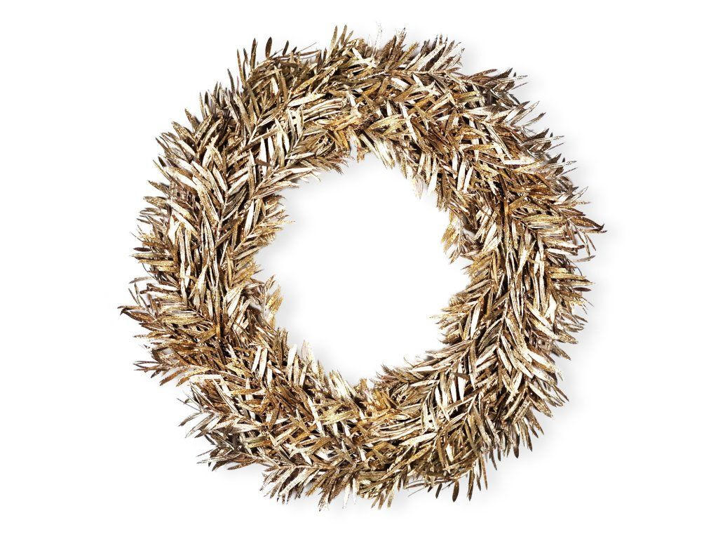 WEIHNACHTSKRANZ HONIGWEIHNACHTEN 50 cm - Champagner/Braun, Kunststoff (5cm) - LAALU