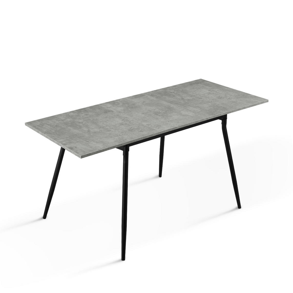ESSTISCH LIO 120-160/80/76 cm - Schwarz/Grau, Holzwerkstoff/Metall (120/80/76cm) - B&D Home