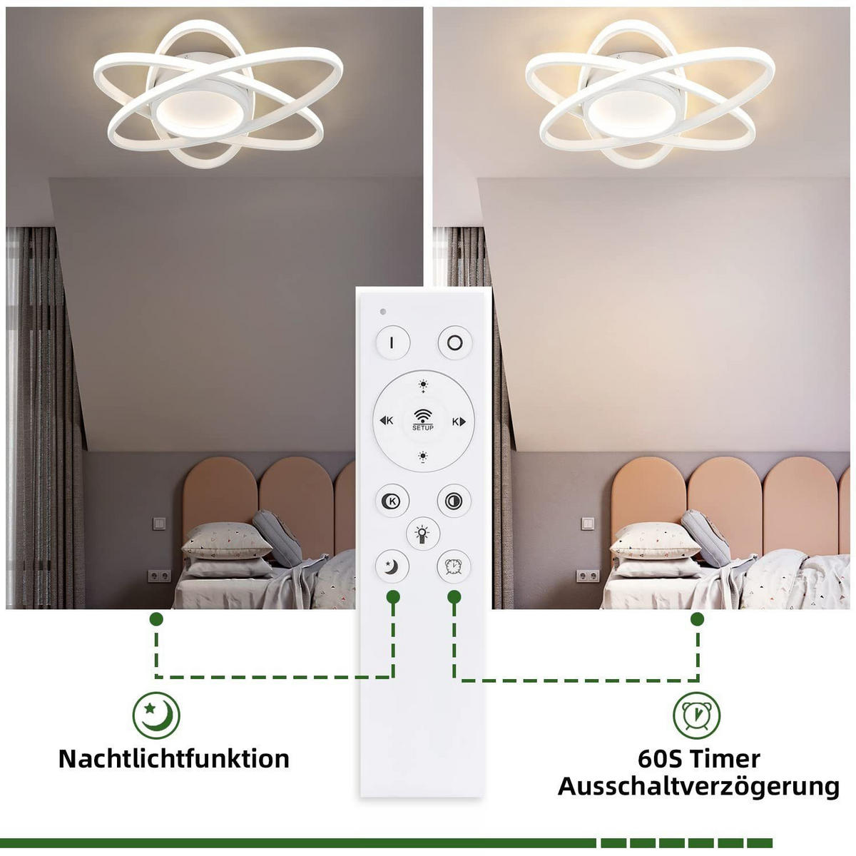 LED-DECKENLEUCHTE Dornbrand 42.0/8.5/42.0 cm - Weiß, Metall (42/42/8.5cm) - ZMH