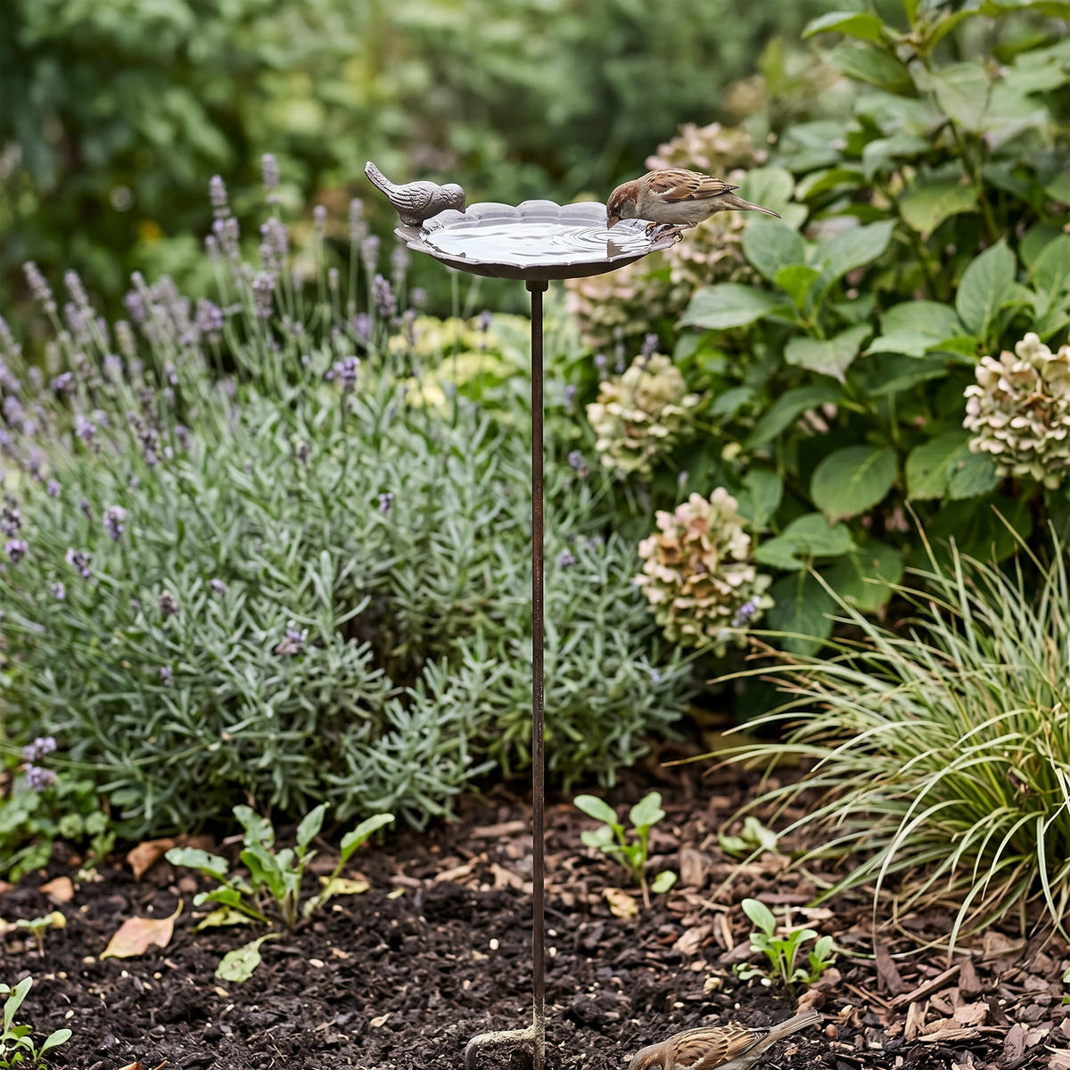 VOGELTRÄNKE - Dunkelbraun, Metall (19.5/93/17cm) - Relaxdays