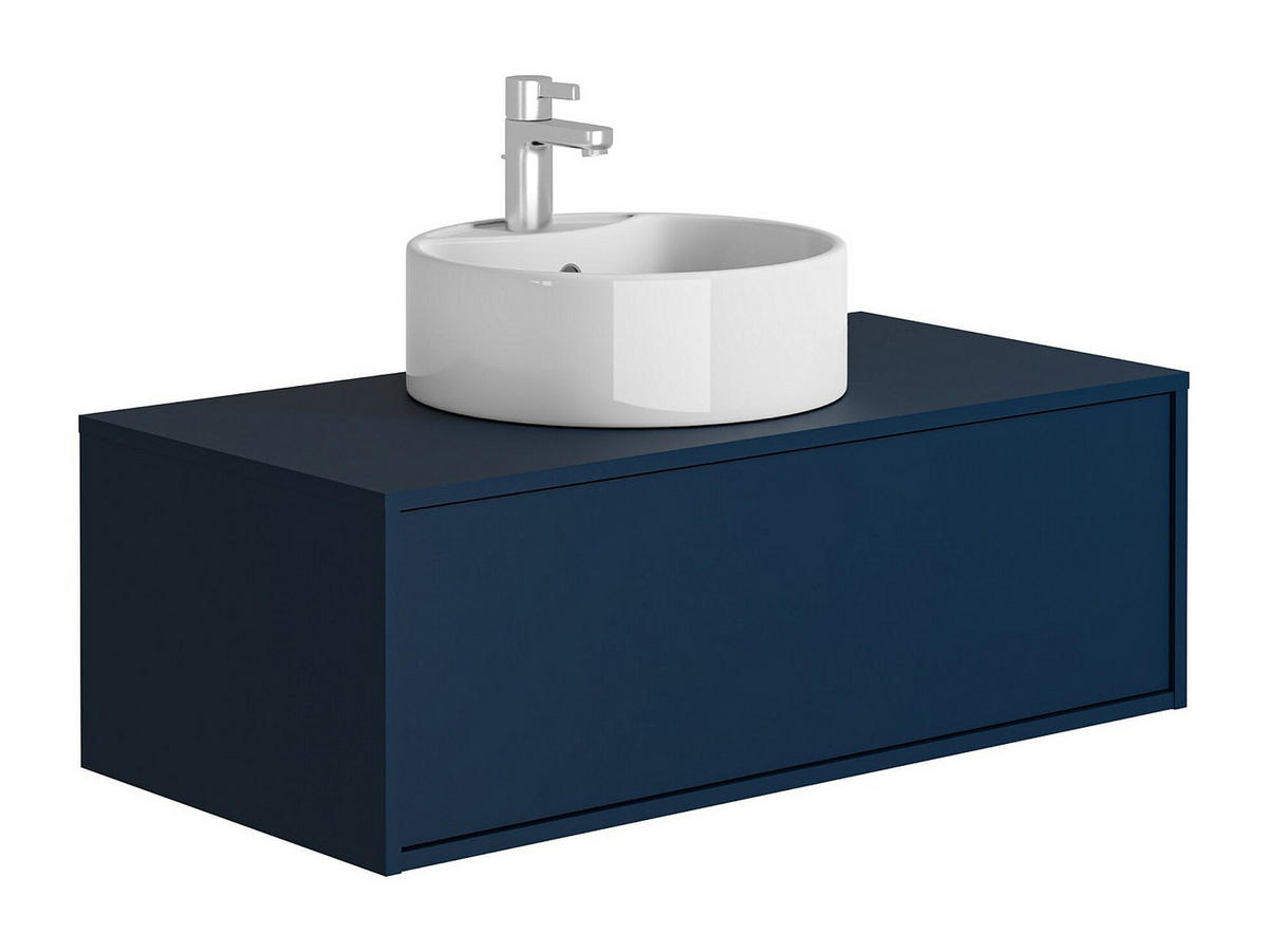 EINZELWASCHTISCH - 94 cm x 47 cm - Holz, Platte - Marineblau - TEANA - Dunkelblau, Holz (94/32/47cm) - Vente-Unique