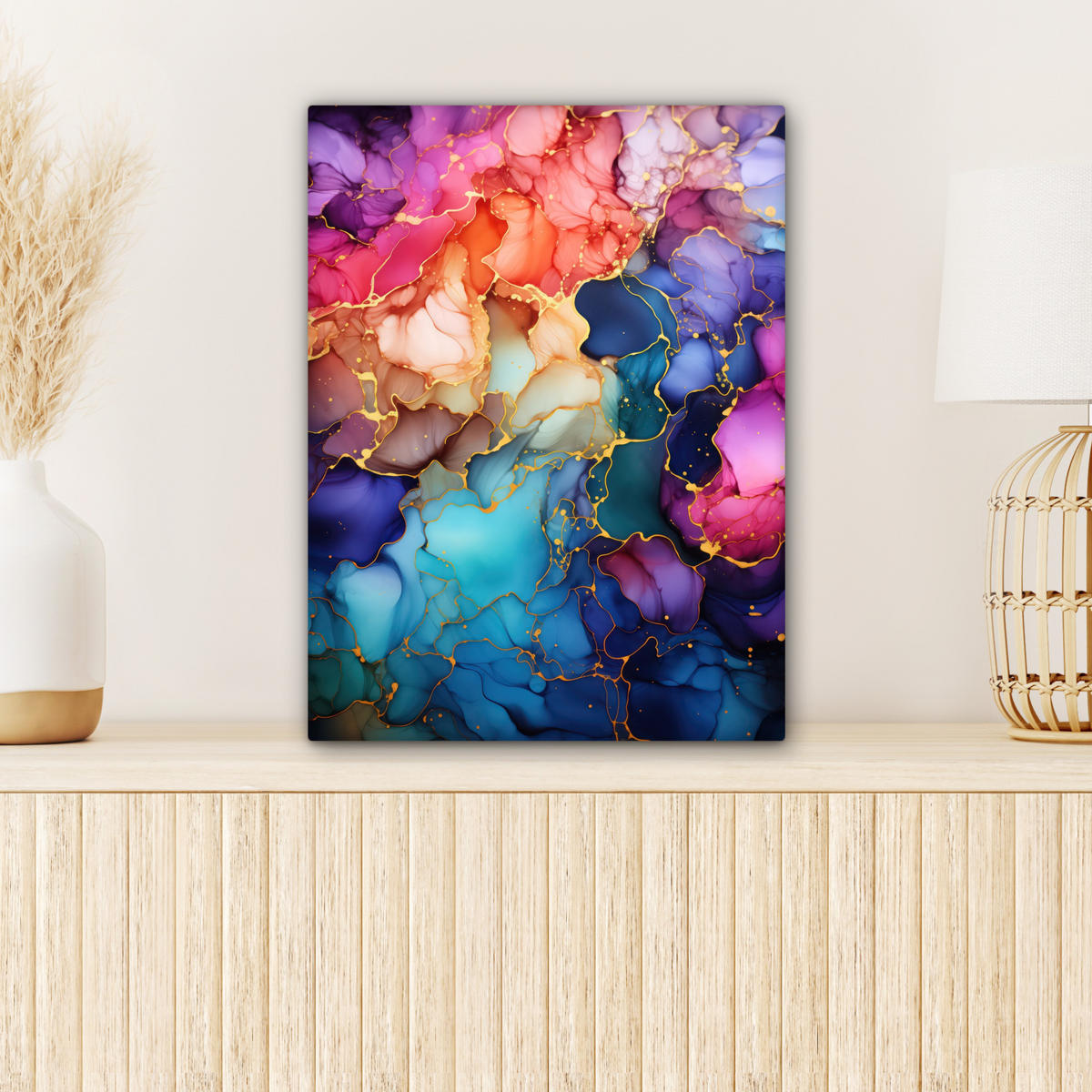 LEINWANDBILD Marmor - Bunt - Abstrakt 30x40 cm - Multicolor, Textil (30/40cm) - MuchoWow