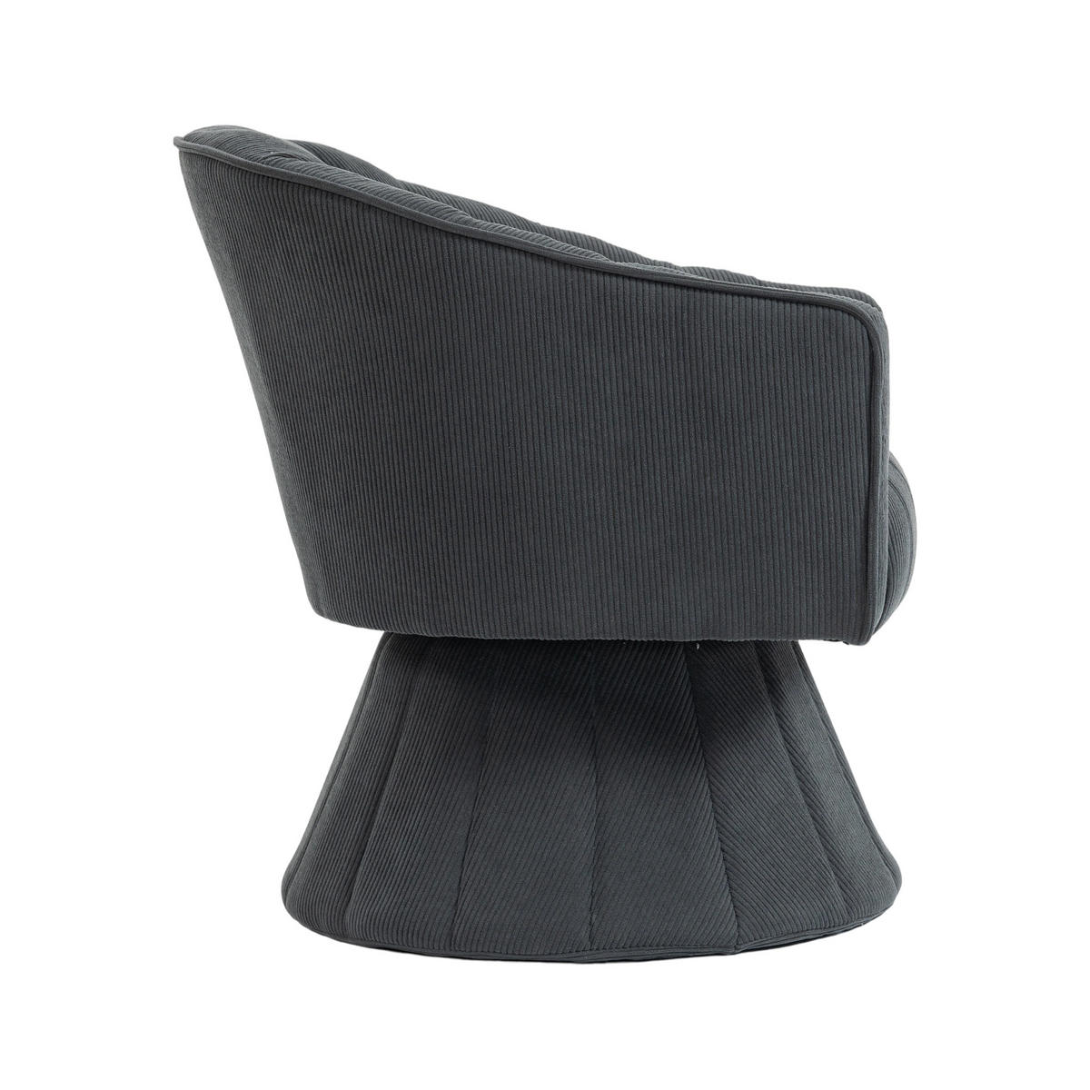 COCKTAILSESSEL 360° drehbar mit Cordbezug, DE-42235, Dunkelgrau - Dunkelgrau, Metall (70/72/66cm) - ComfortXL
