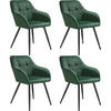 ESSZIMMERSTUHL 4er Set Marilyn 58 x 62 x 82 cm dunkelgrün/schwarz - Dunkelgrün/Schwarz, Kunststoff (58/82/62cm) - tectake