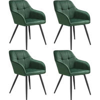 ESSZIMMERSTUHL 4er Set Marilyn 58 x 62 x 82 cm dunkelgrün/schwarz - Dunkelgrün/Schwarz, Kunststoff (58/82/62cm) - tectake