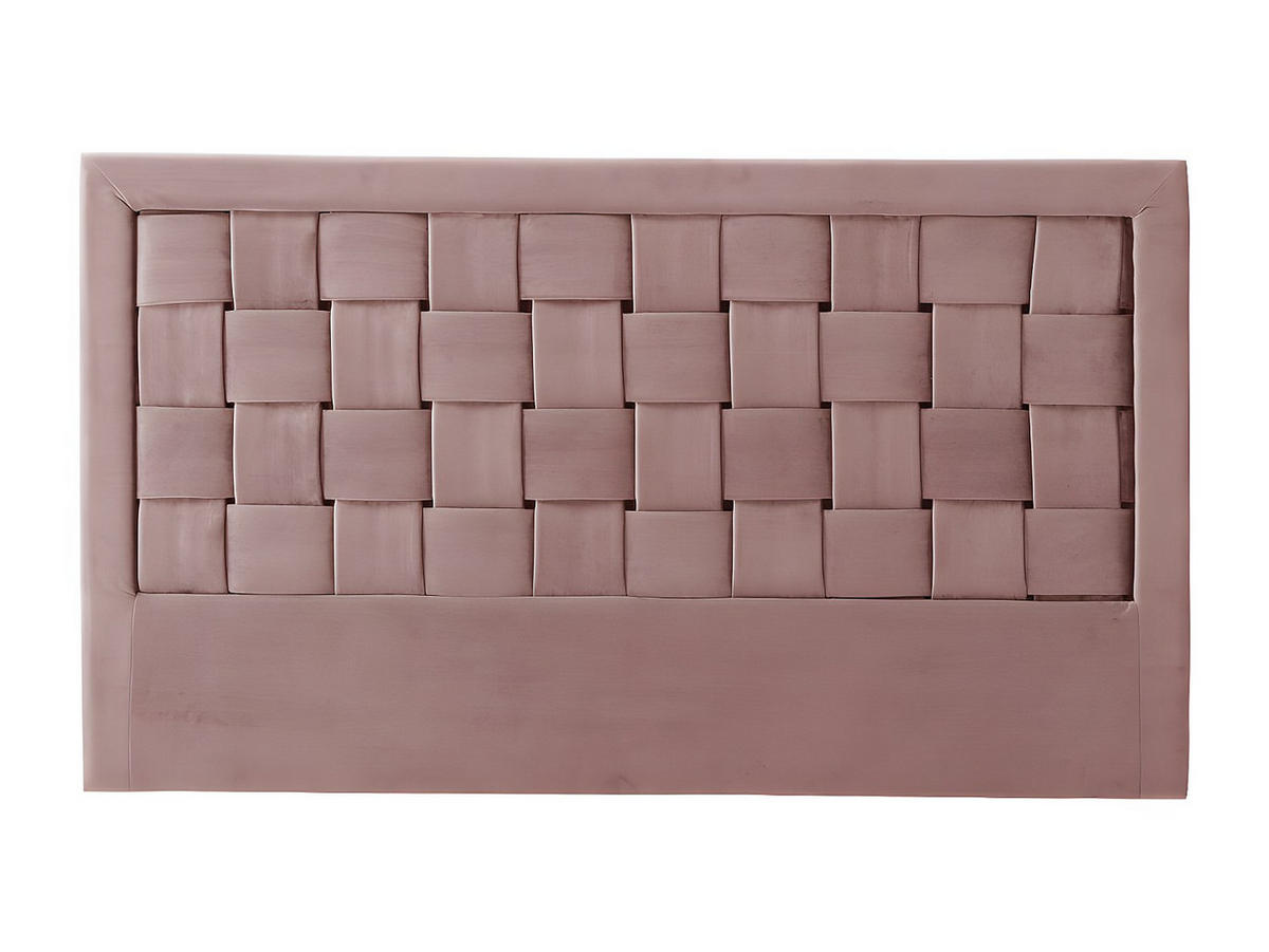 BETTKOPFTEIL - Samt - 160 cm - Rosa - JENNA - Pink, Textil (160/92/7cm) - Vente-Unique